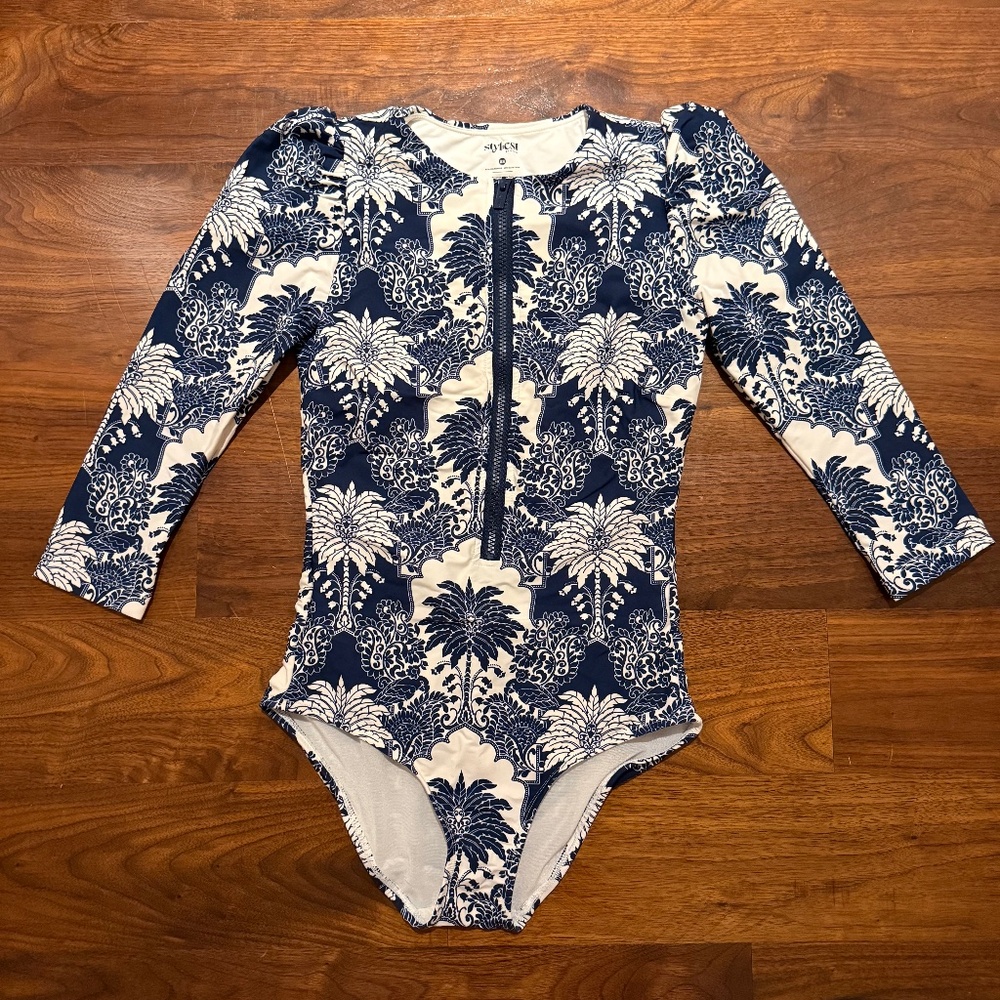 STYLEST DREAMSCULPT® PUFF SLEEVE ZIP SWIMSUIT